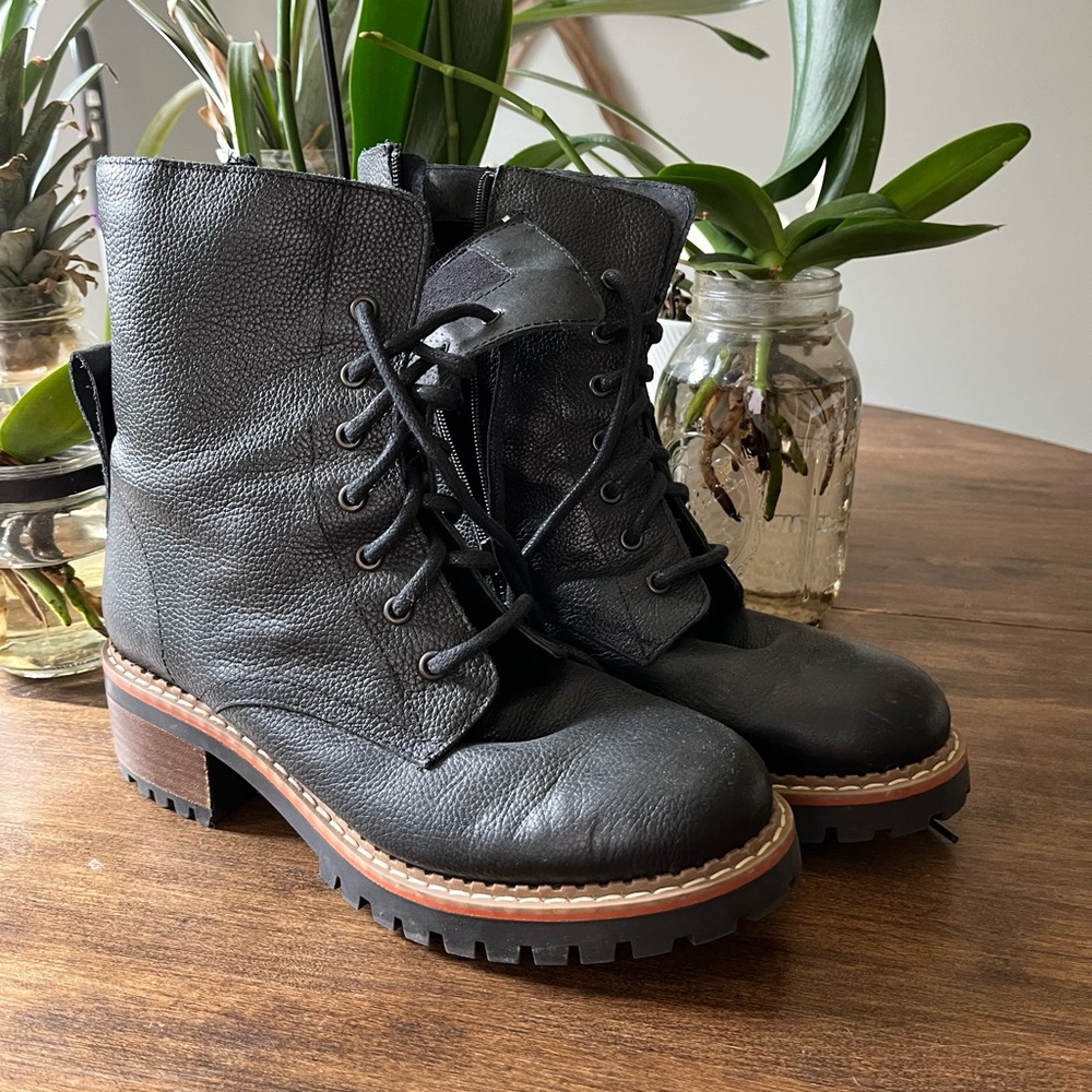 Black Leather Ankle Boots
